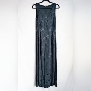 Vintage Spencer Alexis Minimalist Floral Maxi Slip Dress Made USA M